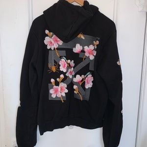 Rare, vintage embroidered Off-White hoodie from 2013 collection by Virgil Abloh.